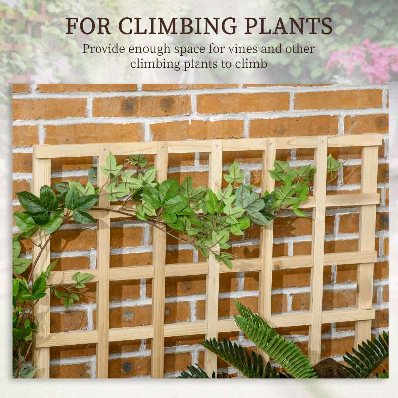 Outsunny 3 Tier Planters with Trellis for Vine Climbing, Wooden Raised Beds for Garden Patio, Outdoor Planter Box for Vegetables, Flowers, Herbs, Natural Tone
