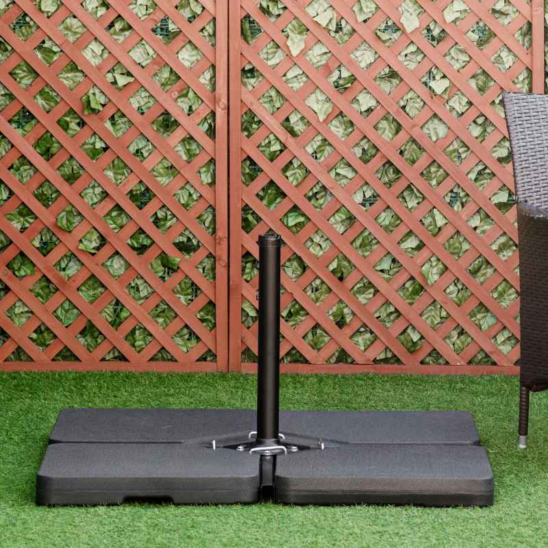 Outsunny Set of 4 Parasol Base Weights, Umbrella Weight Set for Banana Hanging Cantilever Umbrella, Can Be Filled with Sand or Water, Black