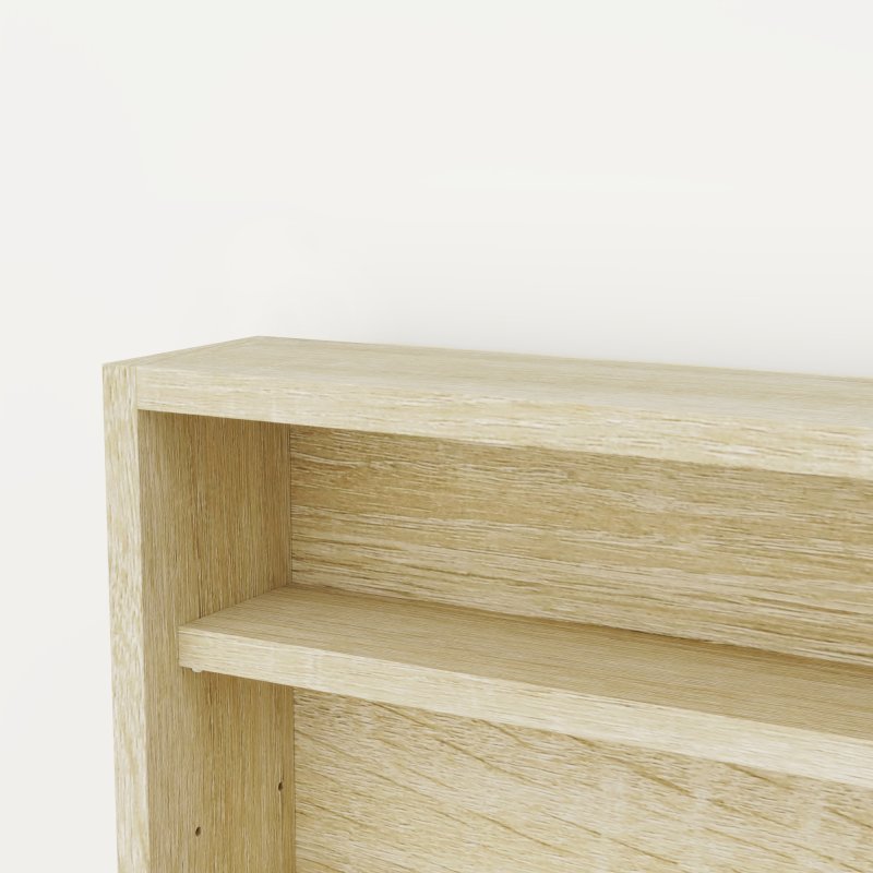 HOMCOM 5-Tier Wall Display Shelf Unit Cabinet w/ 4 Adjustable Shelves Glass Doors Home Office Ornaments 60x80cm Oak