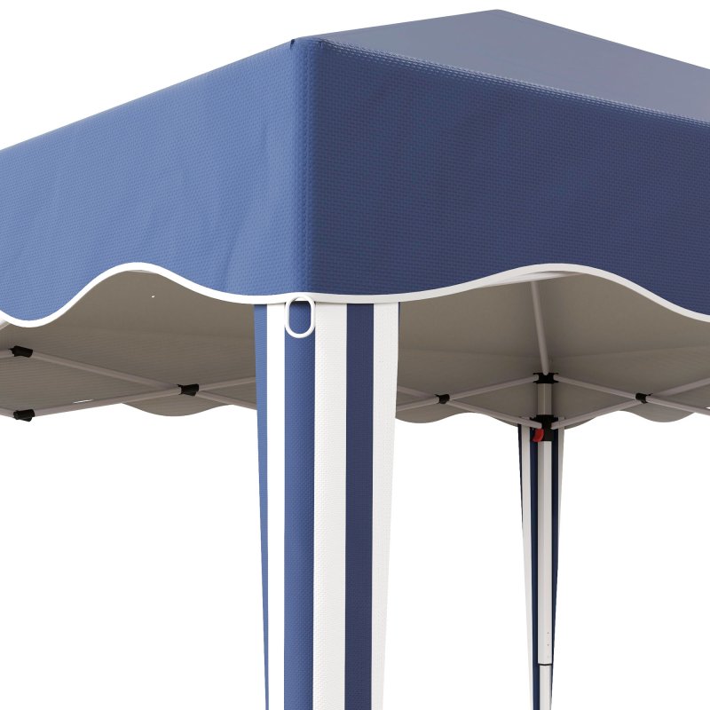 Outsunny 3x3(m) Pop Up Gazebo, Foldable Party Tent with Wave Edge and Carry Bag, Height Adjustable Festival Camping Canopy for Garden Outdoor, Blue