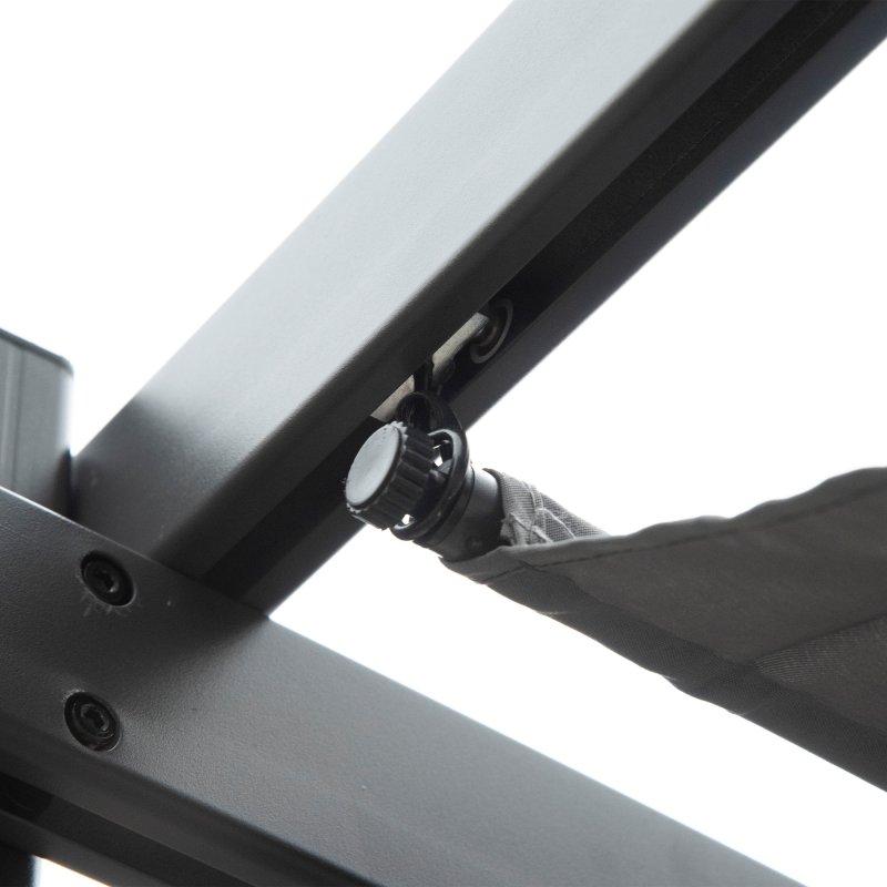 Outsunny 3 x 3(m) Aluminium Pergola Canopy Gazebo Awning Outdoor Garden Sun Shade Shelter Marquee Party BBQ, Dark Grey
