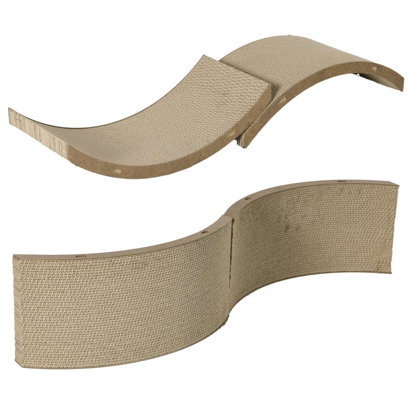 PawHut Cat Scratching Board, 4 piece Set Scratch Pad Reversible, Cat Scratcher Replacement for Cat Treadmill, Indoor Kitten, Scratching Boards Only, 55 x 26cm - Brown
