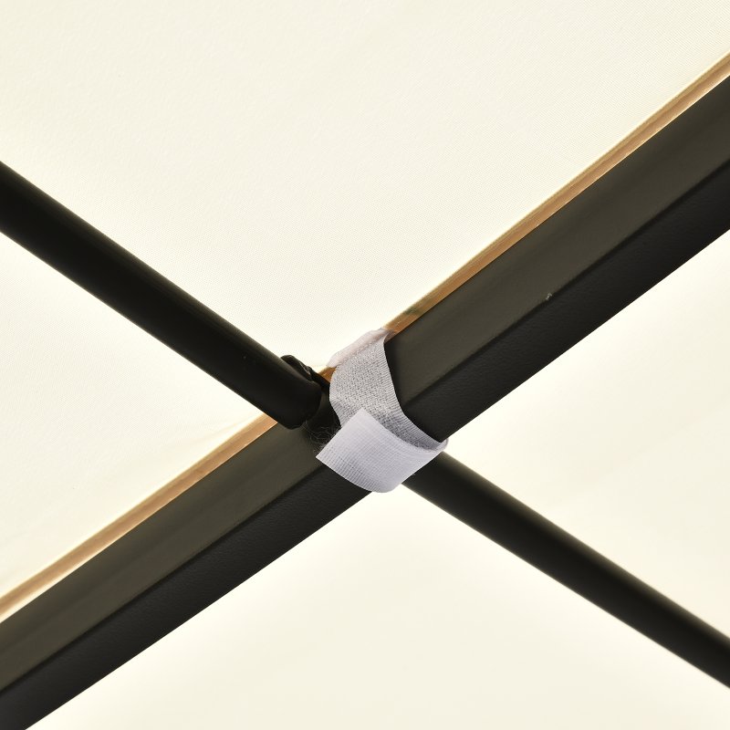 Outsunny 3 x 3 Meters Canopy Metal Wall Gazebo Awning Garden Marquee Shelter Door Porch, Cream White