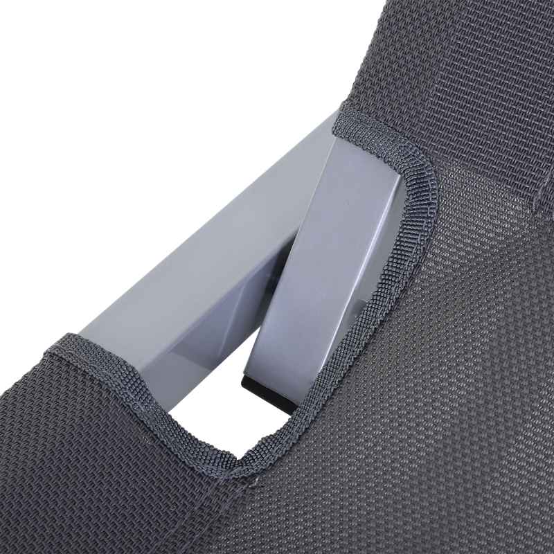 Outsunny Sun Lounger Relaxed Recliner with 5-Position Adjustable Backrest Aluminium Frame for Pool or Sun Bathing Light Grey