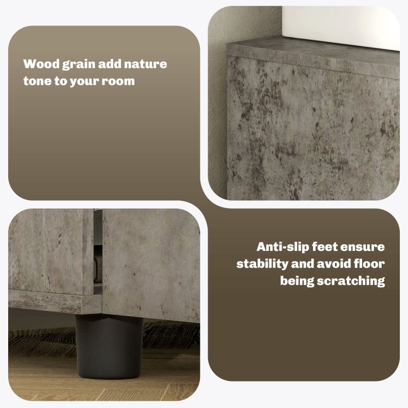 Vinsetto Filing Cabinet with Locking Doors & Shelves, 2-Tier Lockable Storage Cabinet with 2 Keys for Home Office, 80W x 40D x 80H cm, Grey