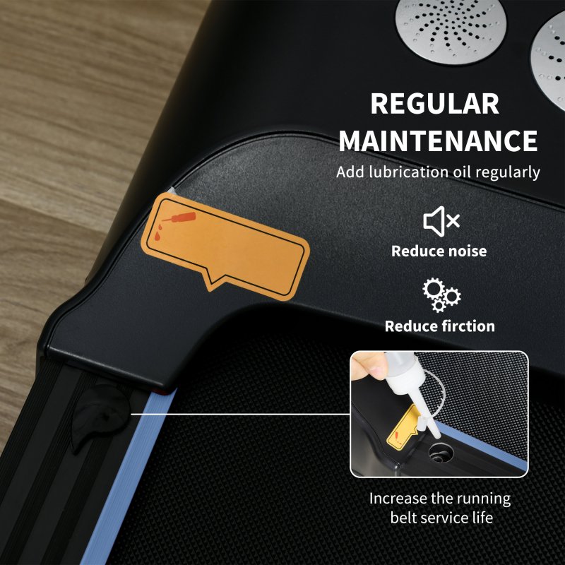 HOMCOM Walking Pad Treadmill, Folding Treadmill for Home, 1-8km/h Under Desk Running Machine with Low Noise 1.5HP, LED Display, Wheels and Remote Control, for Gym Office Fitness Training, Blue