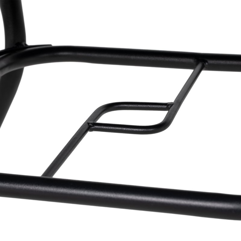 Outsunny 80x80cm Outdoor Dining Table, Faux-marbled Garden Table with Umbrella Hole, Square Patio Table with Steel Frame for Porch, Balcony, Black