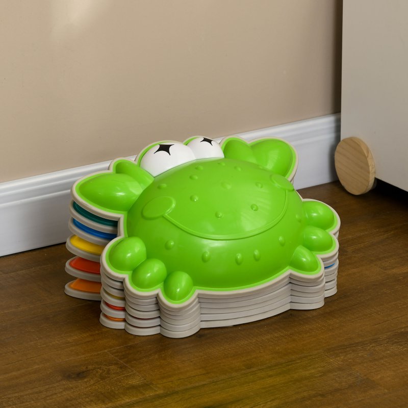 ZONEKIZ Stepping Stones Kids, 6PCs Crab-Designed Balance River Stones with TPE Anti-Slip Edge, Indoor Outdoor Sensory Toy, Obstacle Courses, Stackable