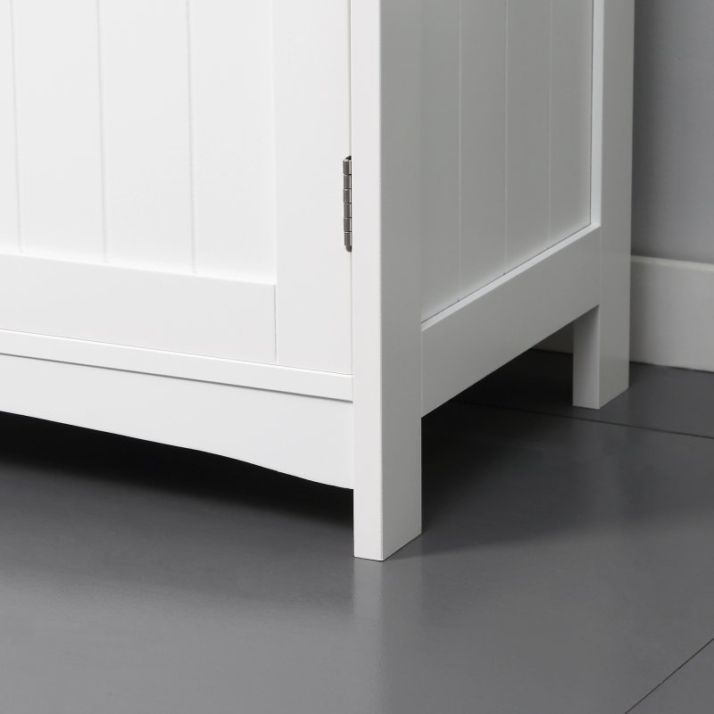 kleankin Pedestal Under Sink Cabinet with Double Doors, Modern Bathroom Vanity Unit, Storage Cupboard with Adjustable Shelves, White