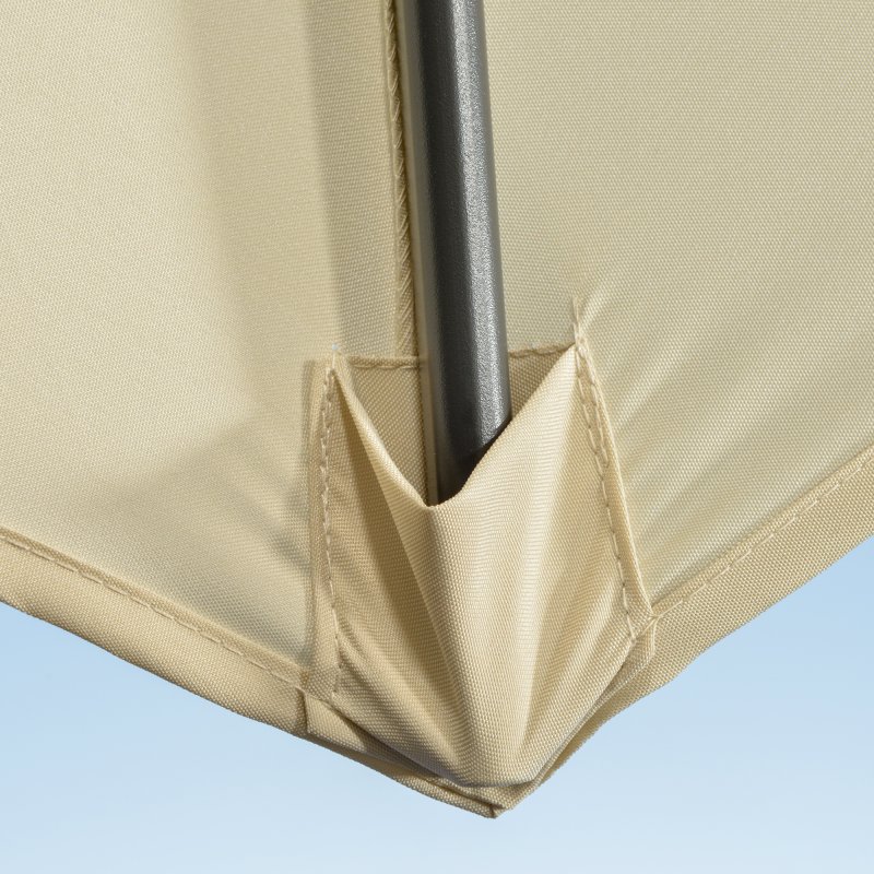 Outsunny 3 x 3(m) Cantilever Parasol with Cross Base, Garden Umbrella with 360 Rotation, Crank Handle and Tilt for Outdoor, Patio, Cream White