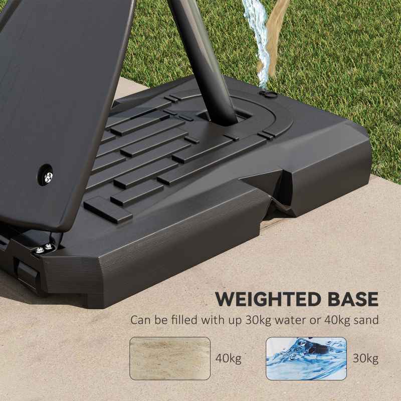 SPORTNOW Basketball Hoop Outdoor, Height Adjustable Basketball Hoop and Stand with Weighted Base, Portable on Wheels, 2.4-2.9m, Red