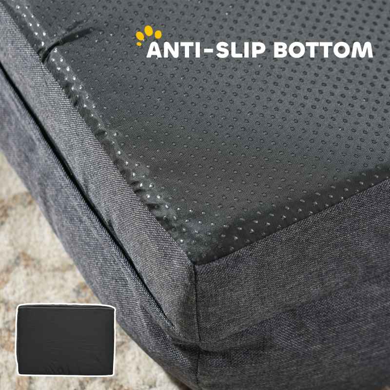 PawHut Dog Sofa Bed Pet Bed Dog Mattress with Removable Washable Cover, Anti-Slip Bottom, for Large Sized Dogs, 120L x 80W x 22Hcm - Charcoal Grey
