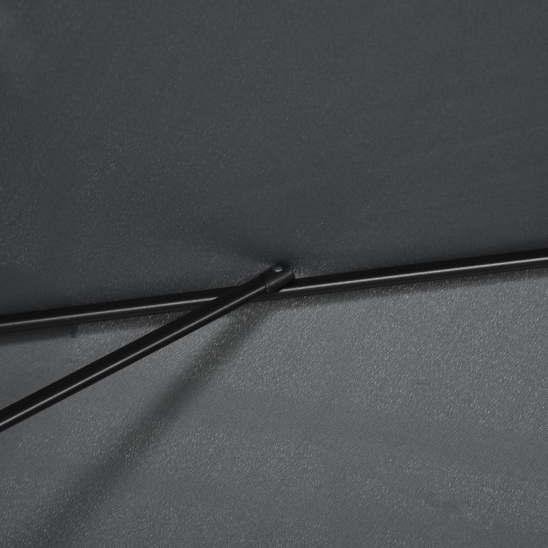 Outsunny 3x2m Patio Parasol Garden Umbrellas Canopy with Aluminium Tilt Crank Rectangular Sun Shade Steel, Black