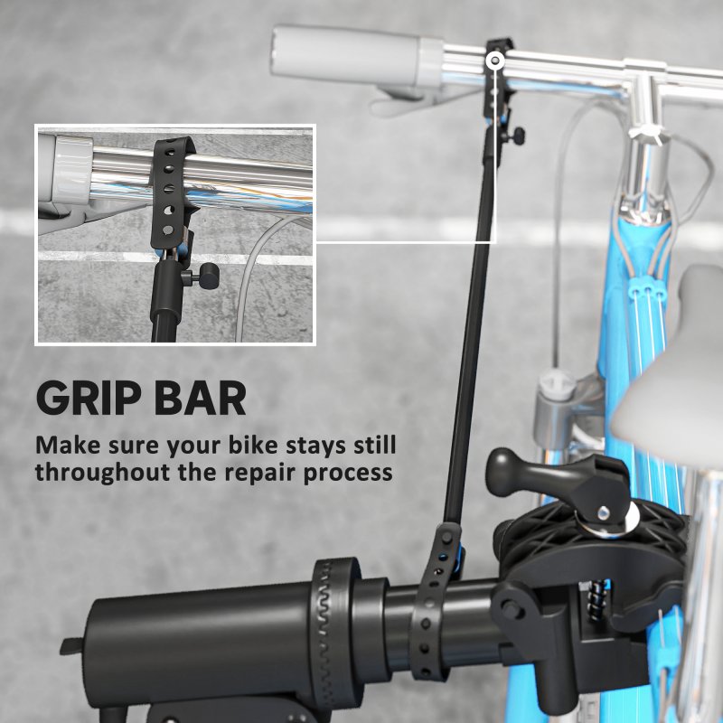 HOMCOM Bike Repair Stand, Heavy Duty Bike Stand for Maintenance, Height Adjustable, Foldable, 30?? Rotatable for Road Bike, Mountain Bike, E-Bike