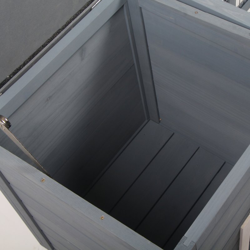 PawHut Rabbit Hutch Outdoor, Guinea Pig House, Bunny Run Cage with Openable Top for 1-2 Rabbits, 123 x 120 x 52cm, Grey