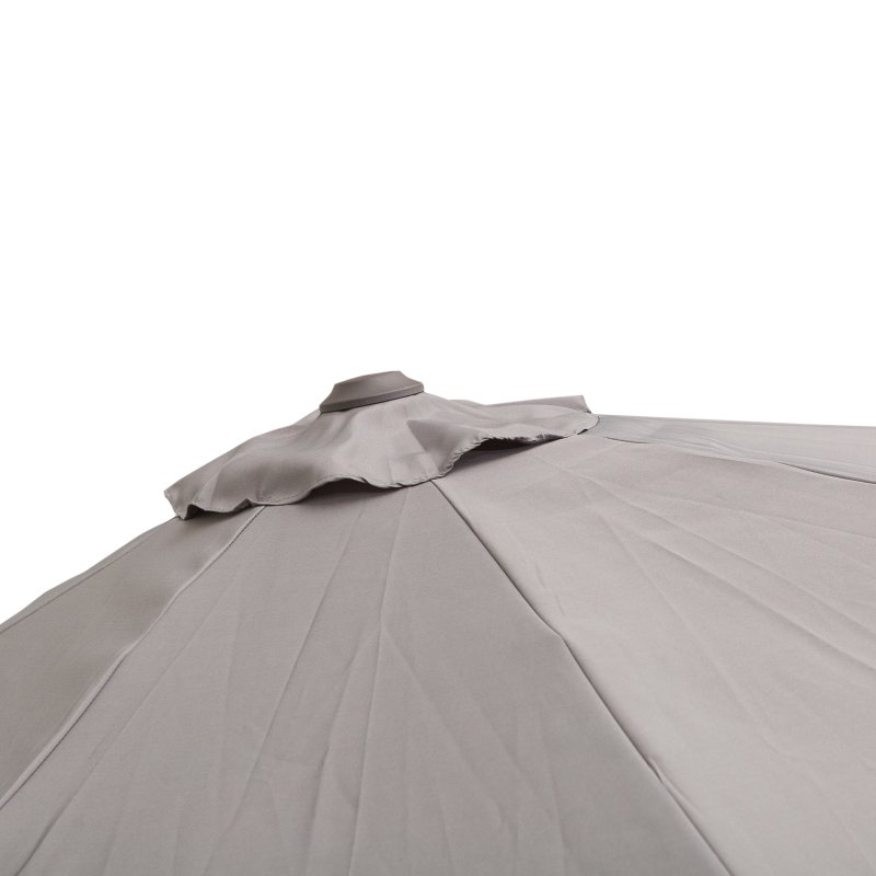 Outsunny 3M Cantilever Parasol, Hanging Garden Umbrella Sun Shade with 360 Rotation, Aluminium Frame, Cross Base, Hand Crank, Grey