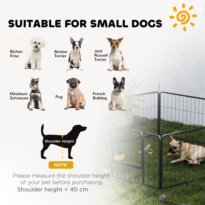 PawHut Dog Pen 6 Panels Puppy Pen Heavy Duty Pet Playpen for Indoor Outdoor for Dogs, Rabbits, Ducks 60cm High