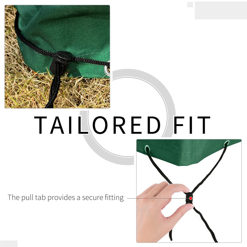 Outsunny Oxford Patio 3-seater Swing Chair Cover Outdoor Garden Furniture Rain Protection Protector Waterproof Anti-UV, 240L x 133W x 185H cm, Green