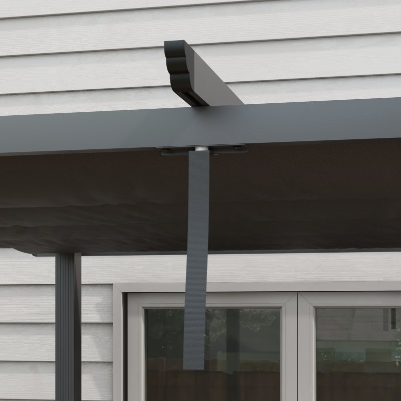 Outsunny 3 x 4m Pergola with Retractable Roof, Aluminium Frame Garden Gazebo Canopy Outdoor Sun Shade Shelter for Grill, Patio, Deck, Dark Grey