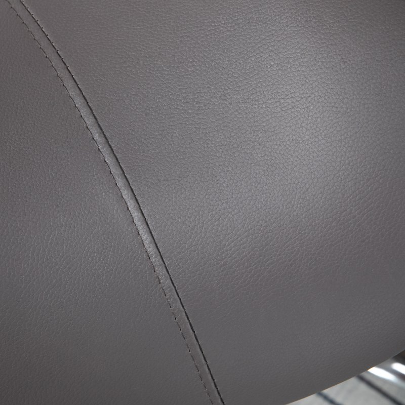 HOMCOM Cosmetic Stool 360?? Rotate Height Adjustable Salon Massage Spa Chair Hydraulic Rolling Faux Leather Saddle Stool Mobility, Grey