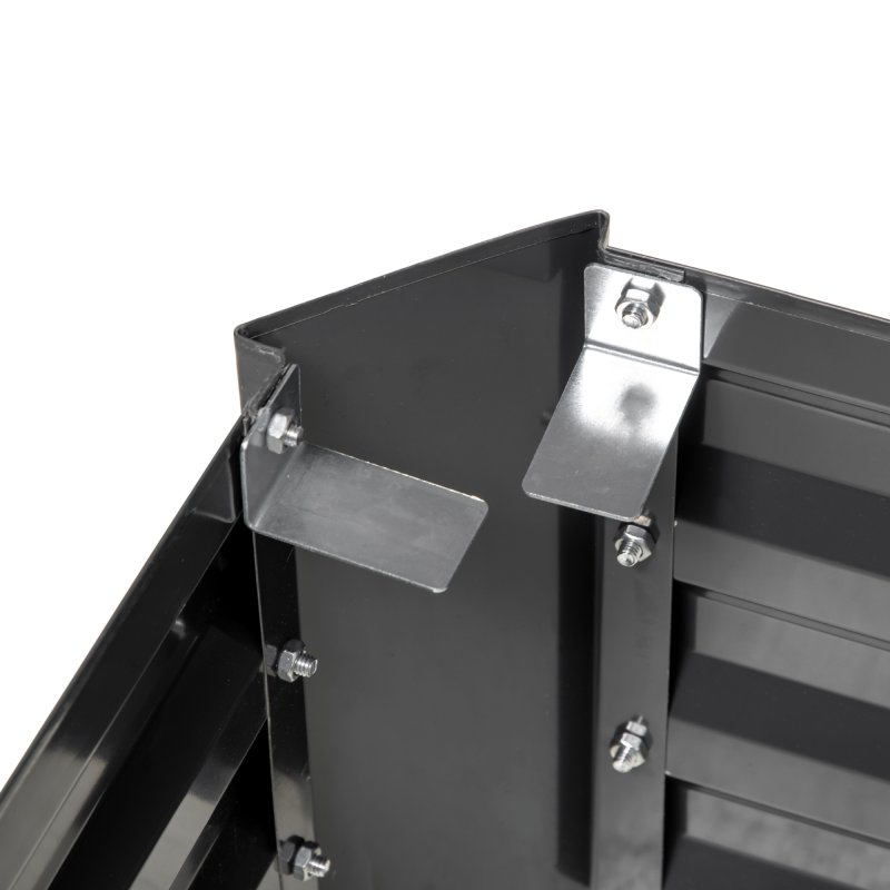 Outsunny Galvanised Raised Garden Bed with Greenhouse and Openable Cover, Metal Outdoor Planters for Vegetables, Flowers and Herbs, for Patio and Garden, 126 x 107 x 67.5cm, Dark Grey