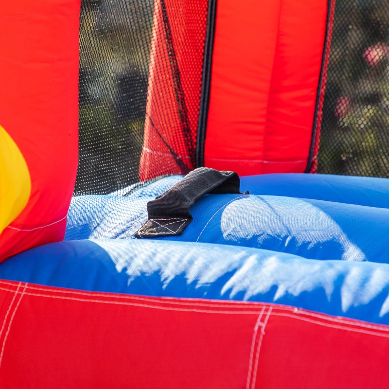 Outsunny 4 In 1 Kids Bouncy Castle, Large Inflatable House w/ Trampoline, Slide, Water Pool, Climbing Wall, Includes Blower, Bag, Ages 3-8 Years, 2.9 x 2.7 x 2.3m