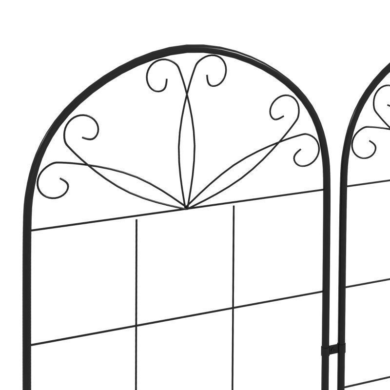 Outsunny Set of 2 Garden Trellis, Metal Trellis for Climbing Plants Support Frames, 50 x 180cm, Grid Design