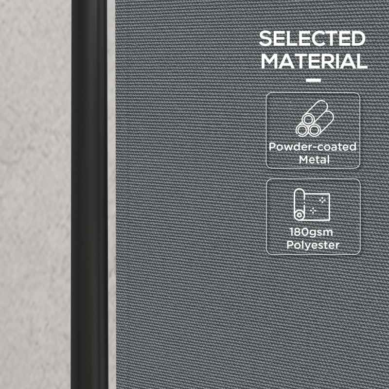 Outsunny 4 Panel Folding Garden Divider, 1.7m Privacy Screen with Wide Feet, Portable Freestanding Privacy Panel for Deck, Pool, Hot Tub, Dark Grey