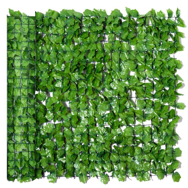 Outsunny 3 X 1m Artificial Plant Wall Panels, Artificial Wall Foliage with Ivy Leaves, Privacy Screen Greenery Grass Wall For Garden Balcony