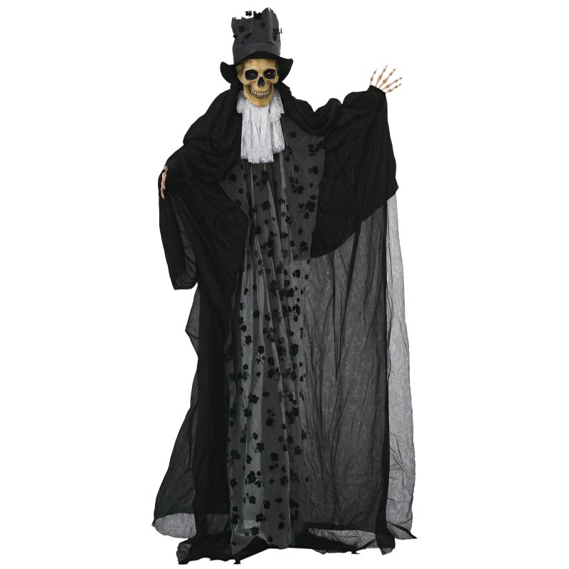 Outsunny 189cm Life Size Outdoor Halloween Decorations Ghost Bridegroom, Animated Prop Animatronic Decor with Sound and Motion Activated, Light Up Eyes, Howling Sound