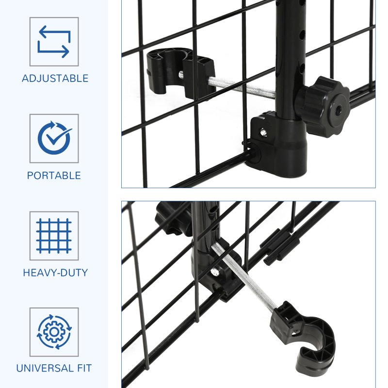 PawHut Heavy Duty Pet Dog Car Barrier Adjustable Ventilated Mesh Wire Guard Auto Vehicle Fence Protector SUVs Black 91-152 cm