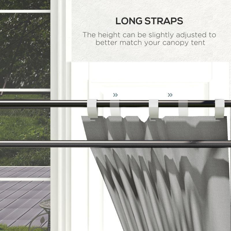 Outsunny Gazebo Side Panels with Zipped Doors and Windows, for 3x3(m) or 3x6m Pop Up Gazebo, 2 Pack Sides Replacement, Grey