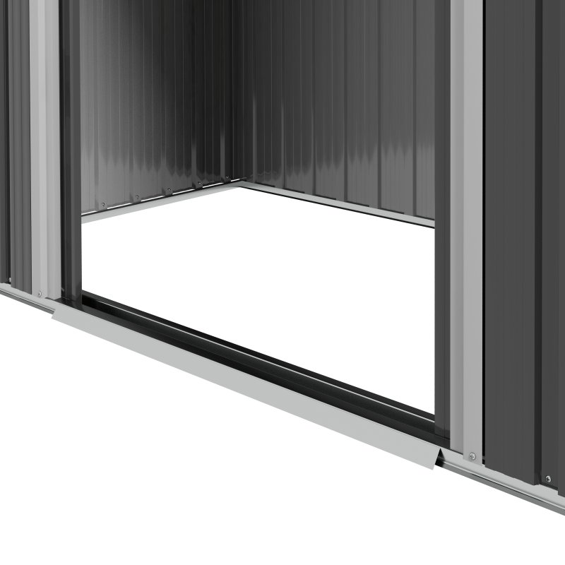 Outsunny 6.5 x 3.5ft Metal Garden Shed, Outdoor Storage Shed for Tool Organization with Double Sliding Doors and 4 Vents for Garden, Patio, Dark Grey