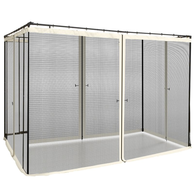 Outsunny fit 10x10ft Gazebo Universal Replacement Mosquito Netting for Patio Gazebos and Canopy Tents with Zippers for 3(m) x 3(m) Gazebo, (Sidewall Only) Beige