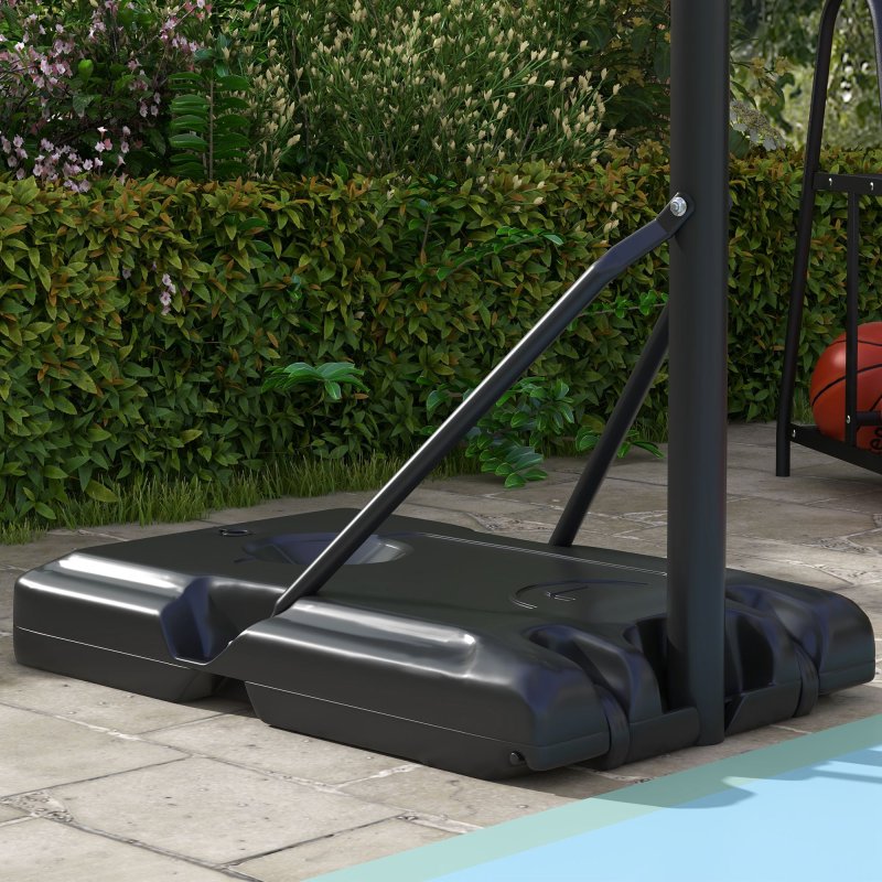 SPORTNOW Height Adjustable Basketball Hoop and Stand, Freestanding Basketball Stand, Net, System with Wheels, Enlarged Base, P Backboard for teenager, 1.82-2.13(m) - Black