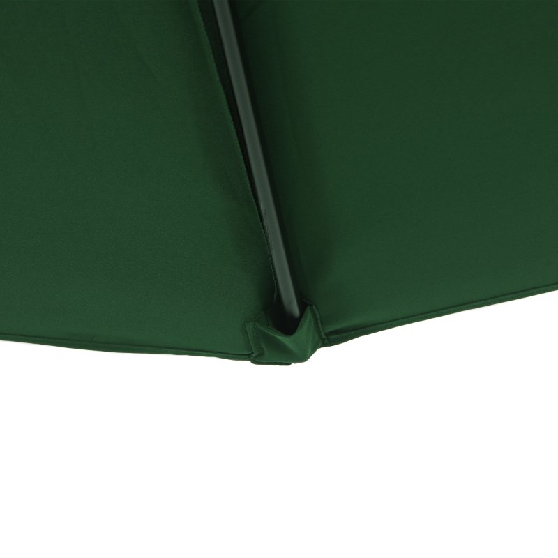Outsunny 3(m) Half Parasol, Semi Round Umbrella with Metal Frame, Crank Handle for Balcony, Garden, Green