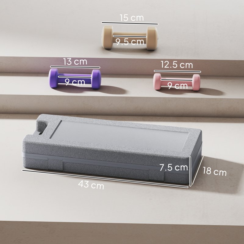 HOMCOM 6kg Dumbbell Set with Suitcase, Fitness Weights Dumbbells Set for Men and Women Home Gym, Workout, Pink, Purple, Brown