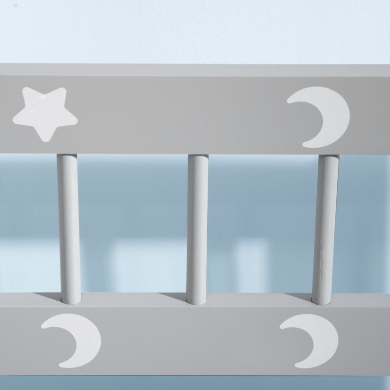 ZONEKIZ 2 In 1 Wooden Toy Box, Kids Storage Bench, Toy Chest with Safety Rod - Grey