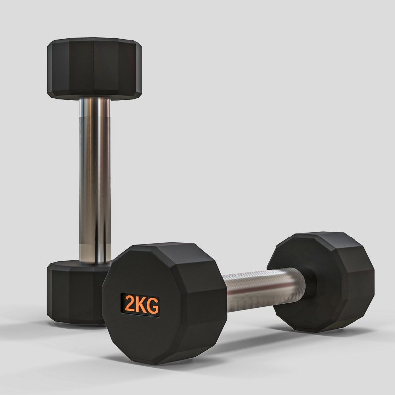 SPORTNOW Dumbbells Set, Hand Weights Pair with 12-Sided Shape and Non-Slip Grip for Men Women Home Gym Workout, 2 x 2kg