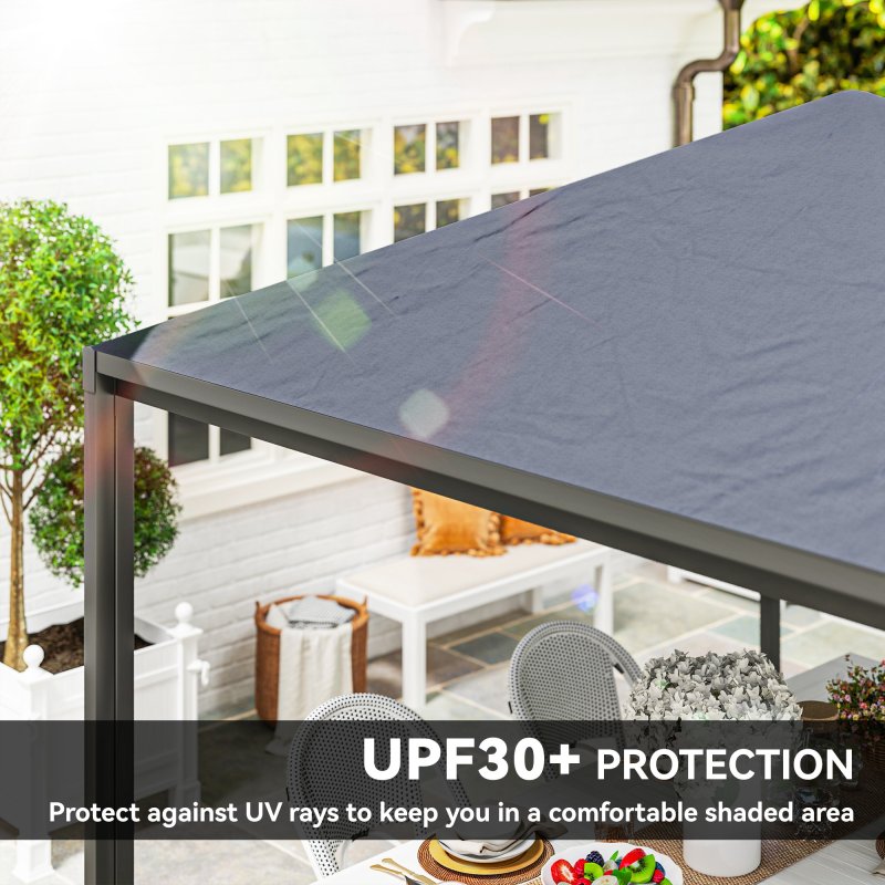 Outsunny 3 x 3 or 3x 6m Garden Gazebo with Extendable Awning and Wheels, UPF30+ Outdoor Metal Gazebo Canopy Shelter for BBQ, Event, Party