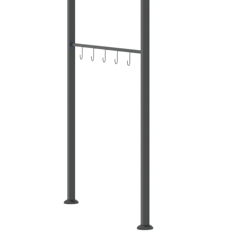Outsunny 2.2 x 1.5 m BBQ Grill Gazebo Tent, Garden Grill with Metal Frame, Curved Canopy and 10 Hooks, Outdoor Sun Shade, Dark Grey