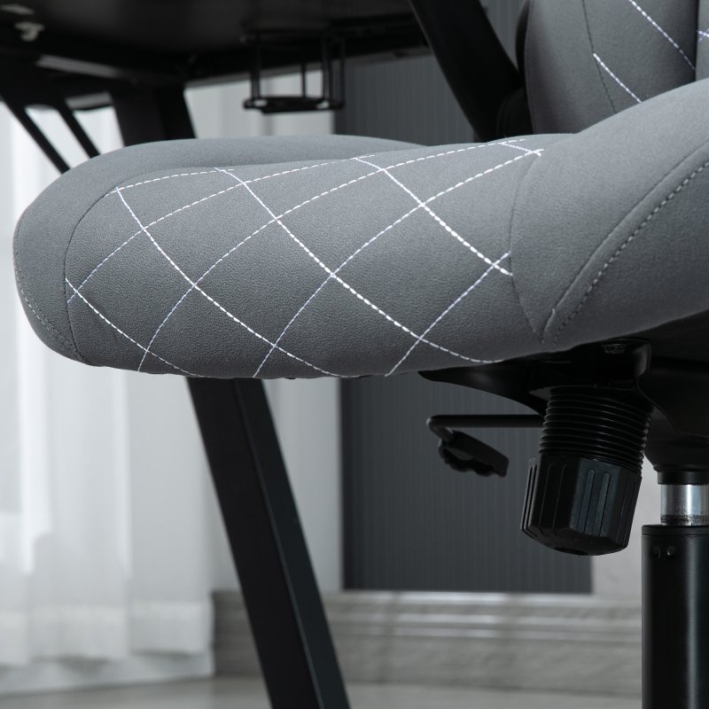 Vinsetto Gaming Chair, Office Desk Chair, Comfy Computer Chair with Adjustable Arms and Rolling Wheels for Home Work Study, Charcooal Grey
