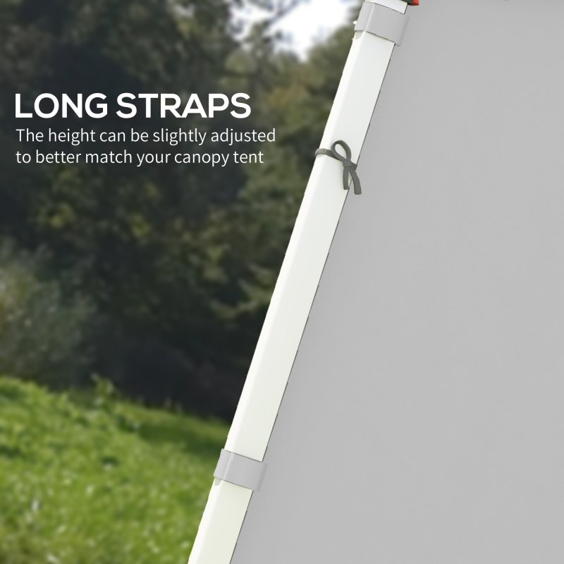 Outsunny Gazebo Side Panels with Zipped Doors, for 3x3 m or 3x6 m Pop Up Gazebo, 2 Pack Sides Replacement, Light Grey