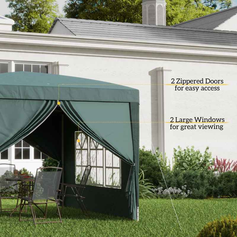 Outsunny 3 x 3(m) Pop Up Gazebo, Water and UV Resistant Party Tent Camping Canopy Marquee with Carry Bag, Green
