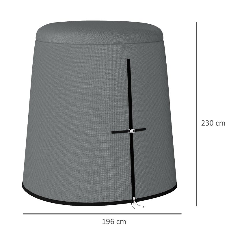 Outsunny Hanging Egg Chair Cover, Outdoor Single Swing Chair Cover, Waterproof Anti-dust Furniture Protector with Zipper, 300D Oxford Fabric for 200 x 230 cm Stand, Grey
