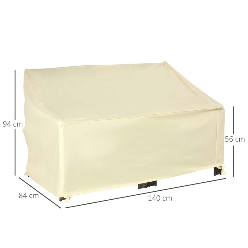 Outsunny 600D Oxford Cloth Furniture Cover, 2 Seater Sofa Protector for Garden Patio, Outdoor, Waterproof, 140L x 84W x 56/94H cm