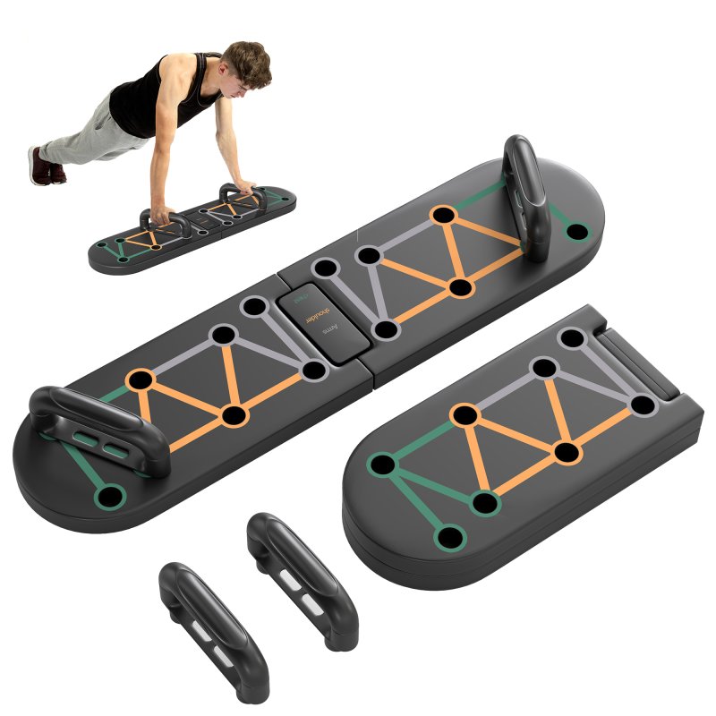 SPORTNOW Foldable Push Up Board, 11-in-1 Press Up Board, Portable Pushup Stand with Non-slip Pads for Arms, Should, Chest Building, Black