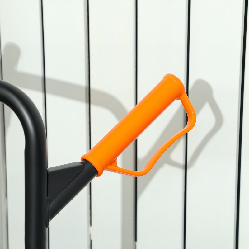 DURHAND Steel Folding Hand Truck, Heavy Duty Foldable Trolley on Wheels, Multi-Purpose Sack Truck Moving Trolley, 120kg, Orange