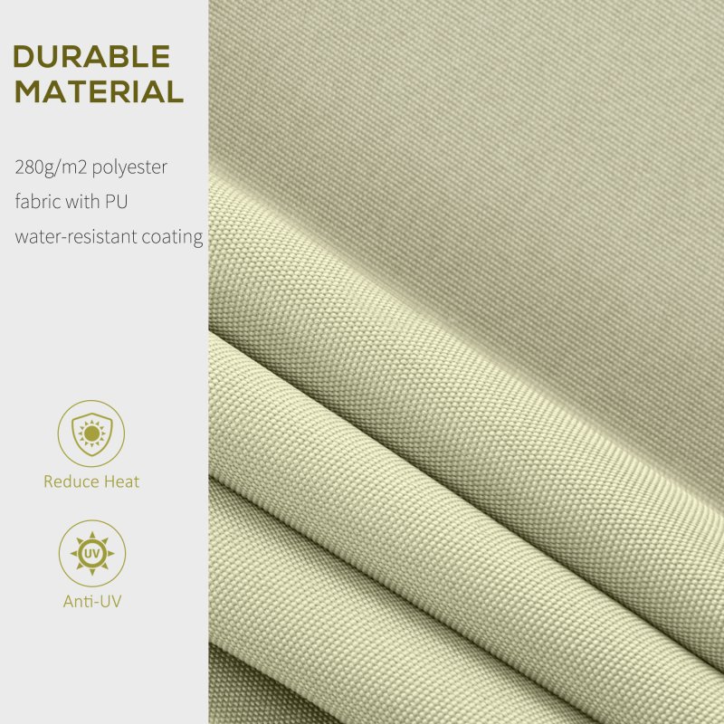 Outsunny 3m x 2.5m Garden Patio Manual Awning Canopy Sun Shade Shelter with Winding Handle Retractable Cream White