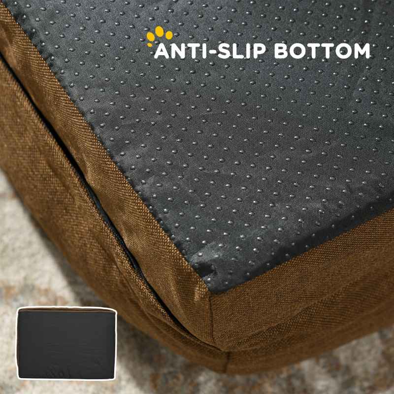 PawHut Dog Sofa Bed Pet Bed Dog Mattress with Removable Washable Cover, Anti-Slip Bottom, for Medium Sized Dogs, 90L x 69W x 21Hcm - Brown